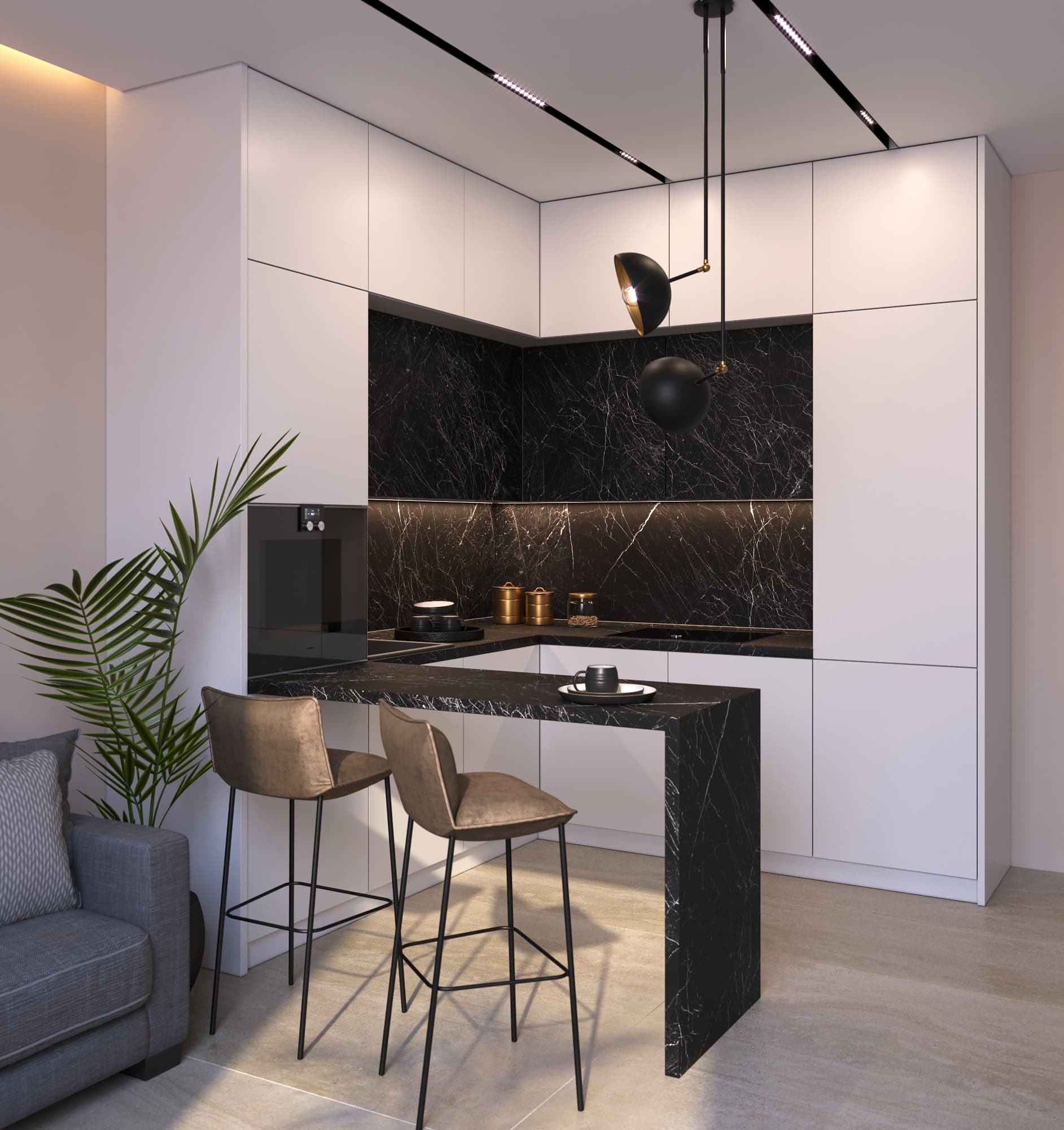 Пристенная панель 8255/S Nero Marquina 4200х600х10  k3