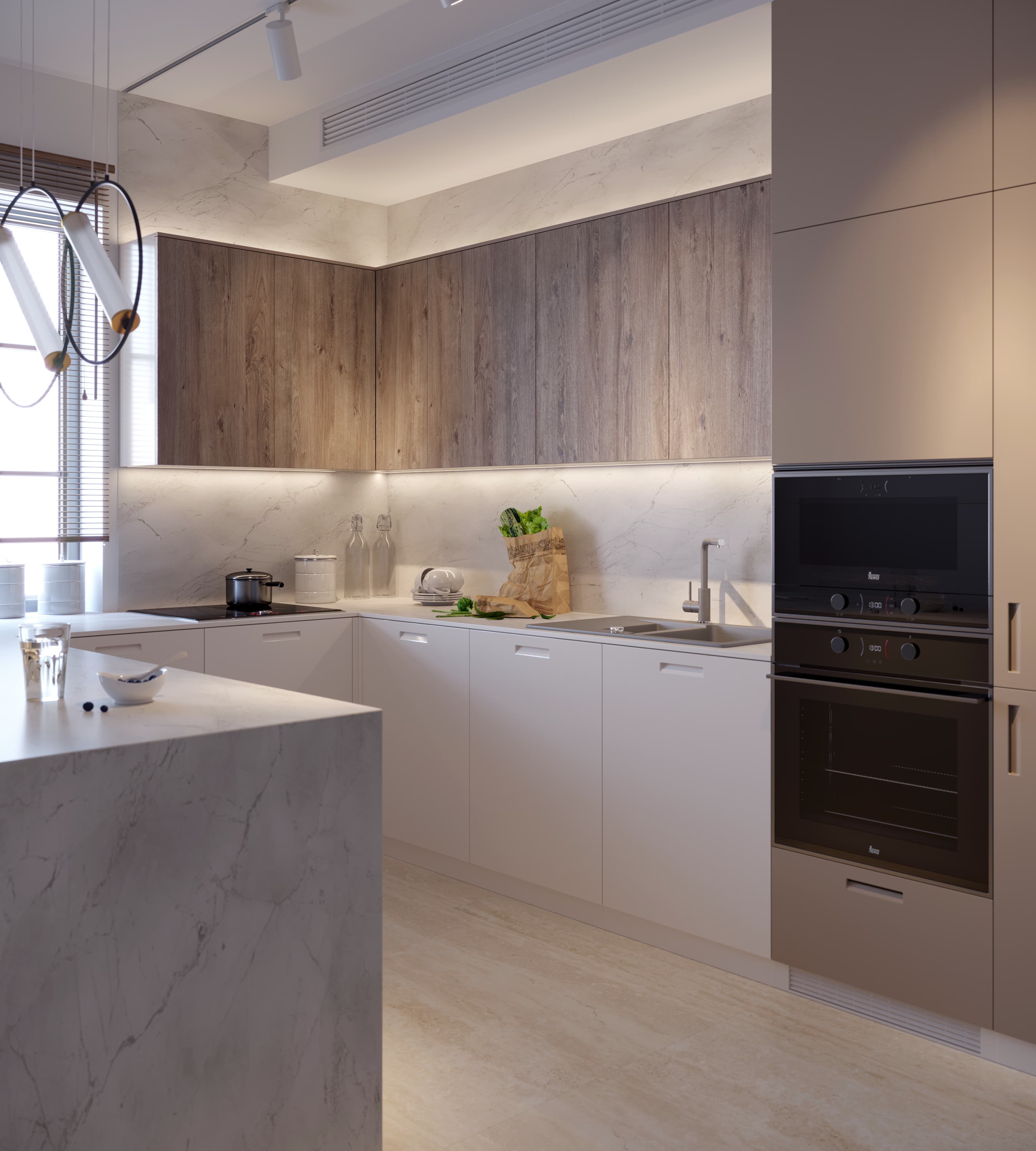 Столешница 2347/Pt Blanco Marble 4200х600х40 k2