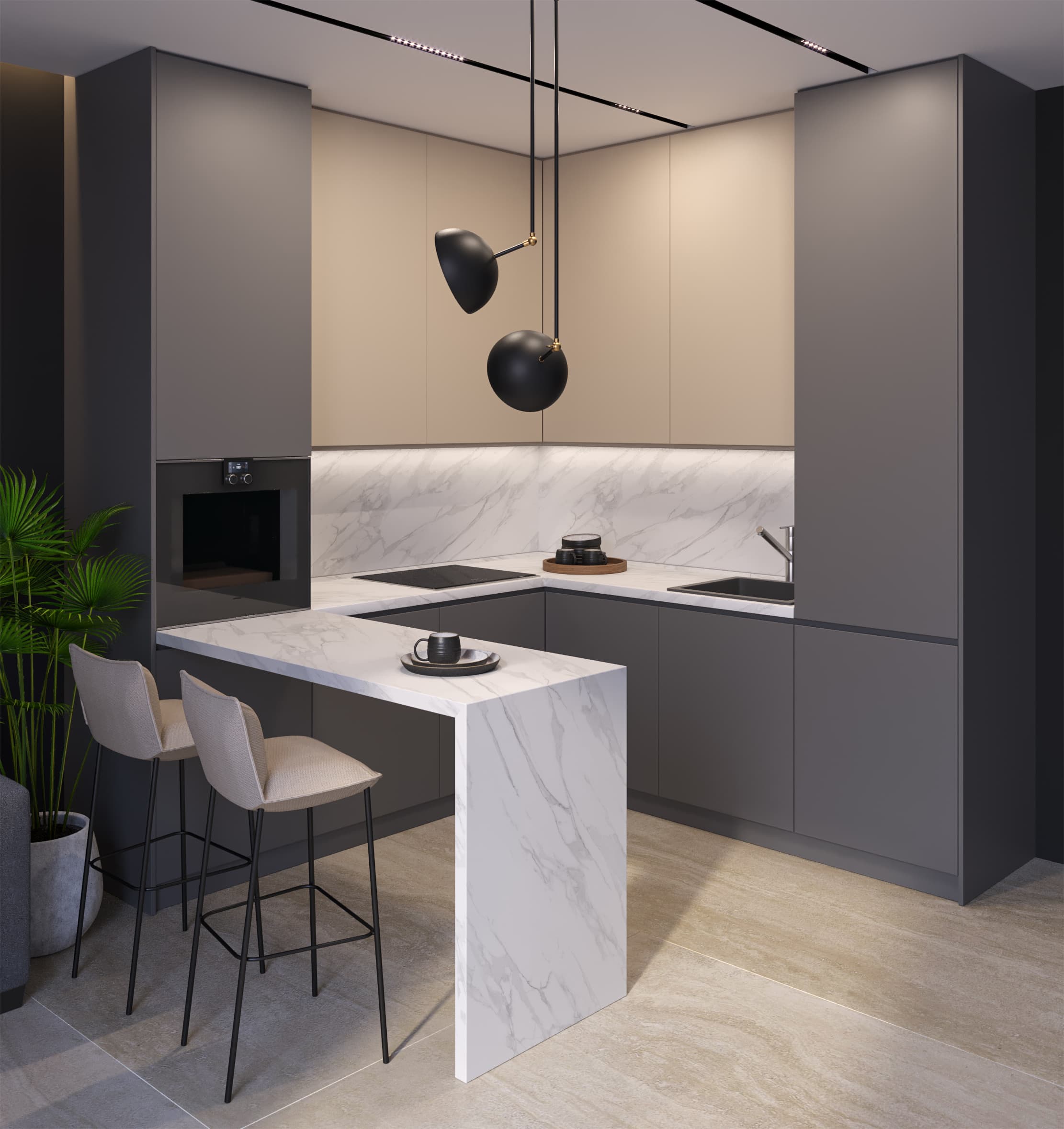 Пристенная панель 7405/6 Calacatta Marble 4200х600х10 k2