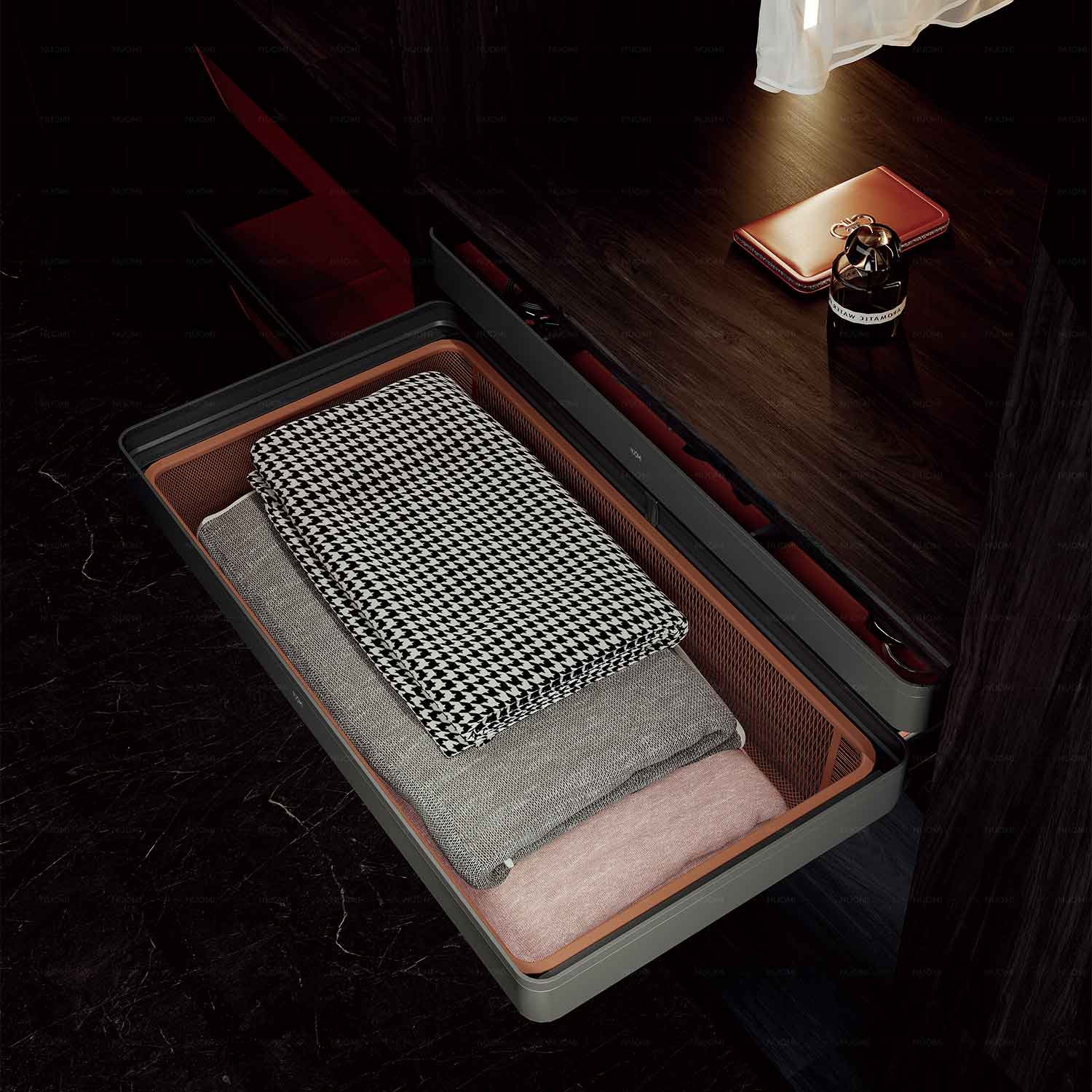 Корзина с доводчиком NUOMI EFFIE GREY 900мм