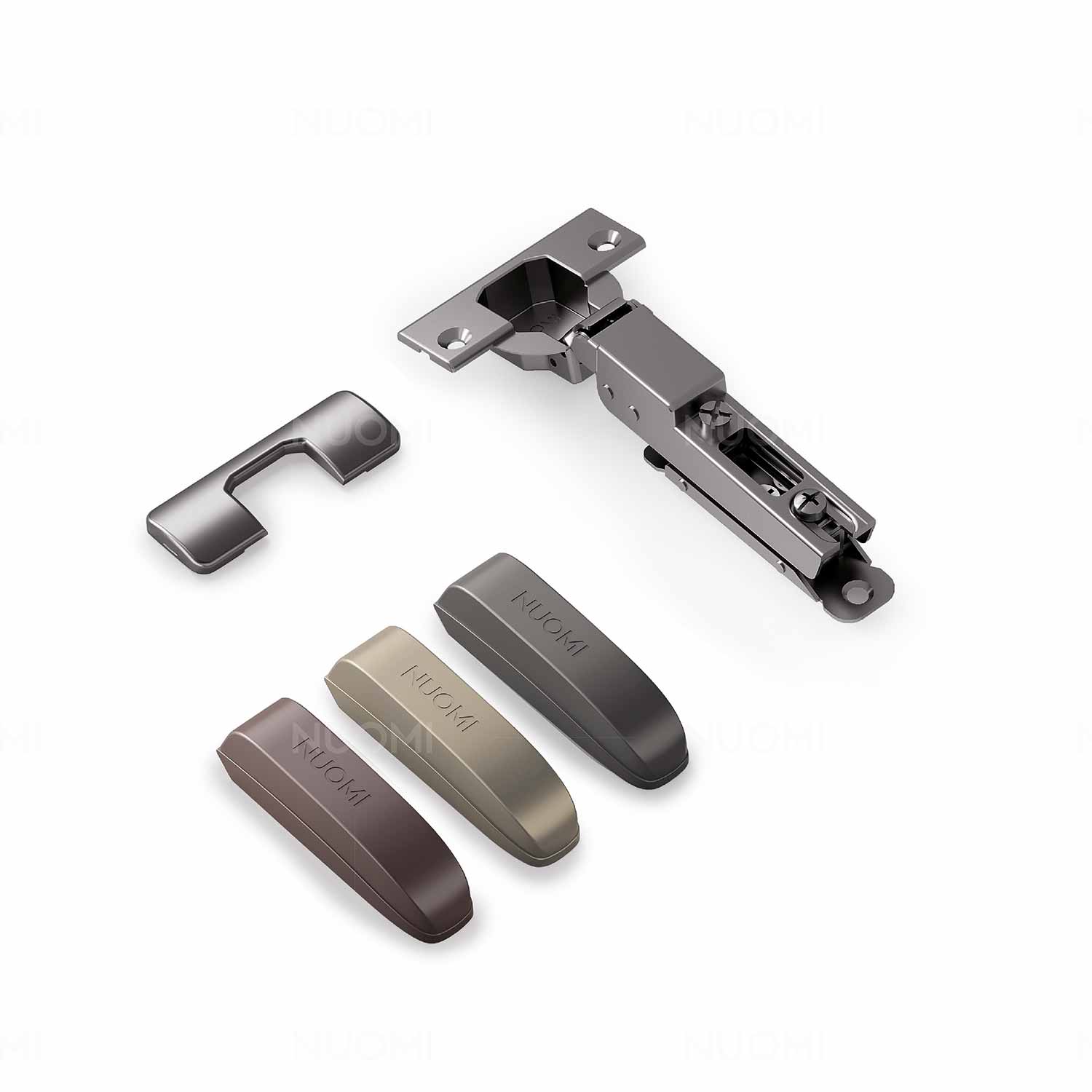 Петля Nuomi Bullet с доводчиком 100 град, ответная планка прямая ответная планка,  черный, вкладная - фото 2