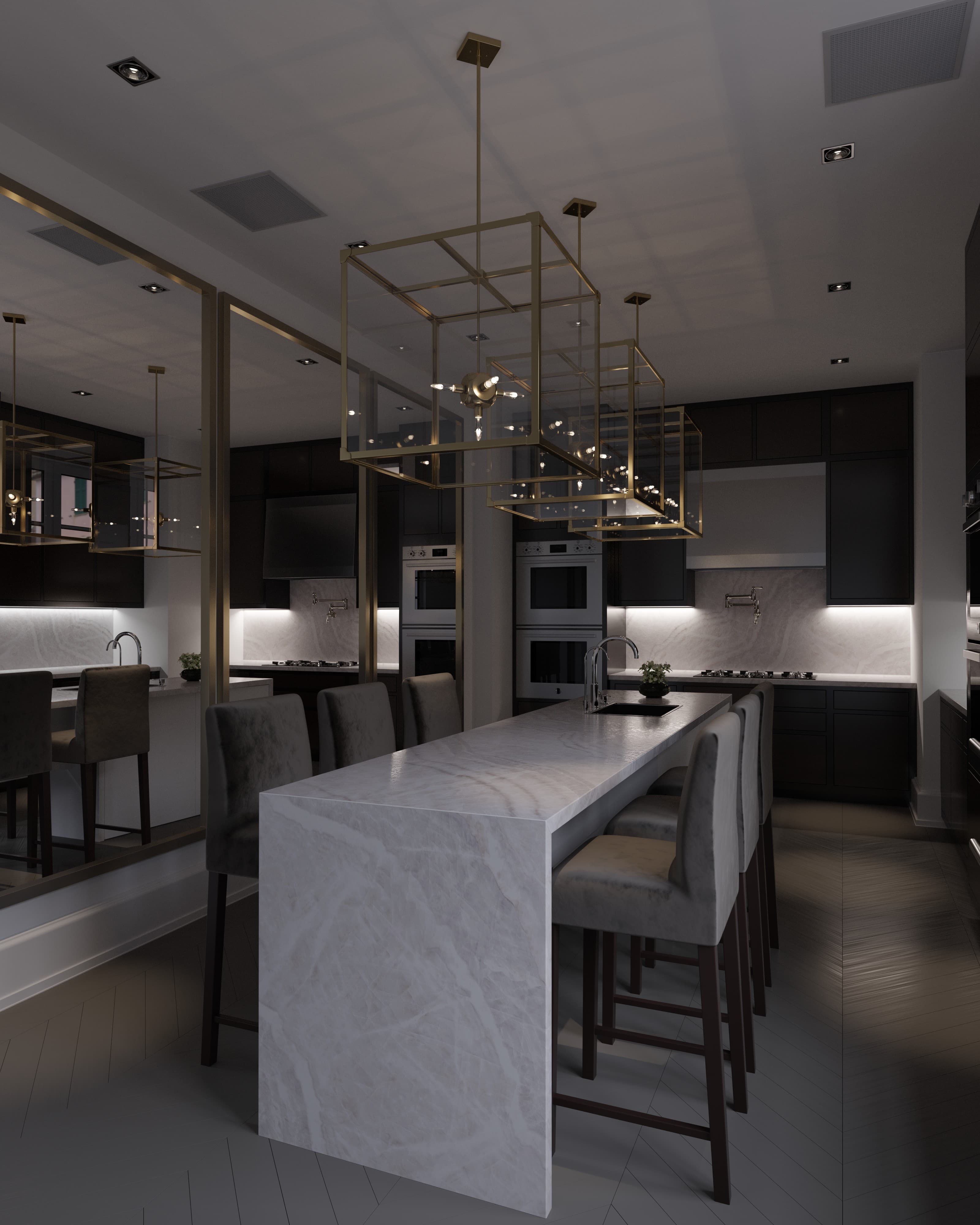 Столешница 8054/R White Onyx 4200х1200х40 e3 (завал 2 сторон)