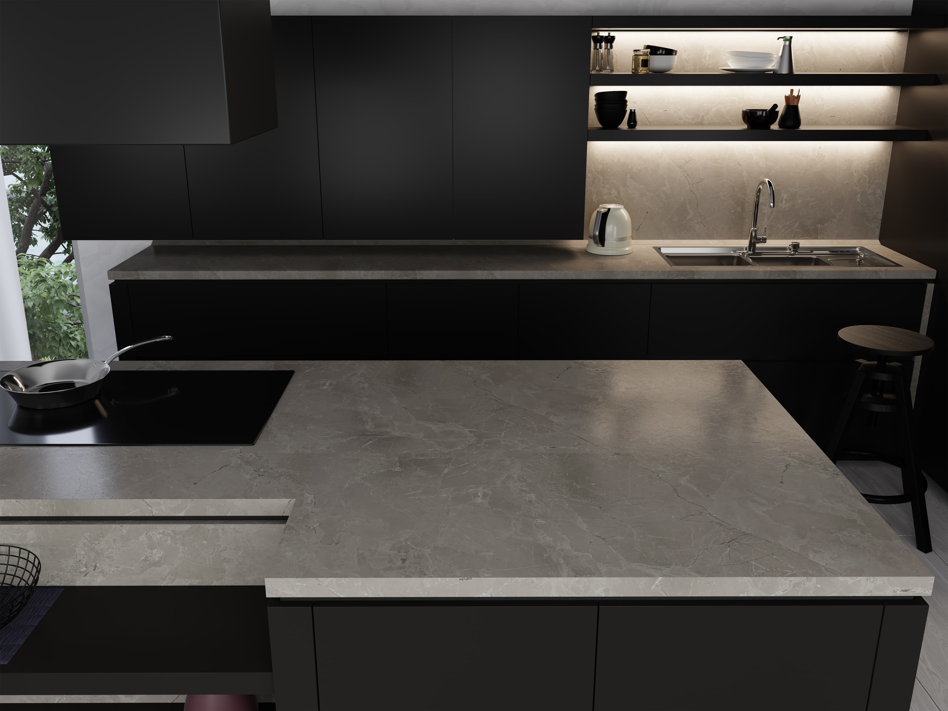 Столешница 6035/SL Silver Marble 4200х600х40 e1