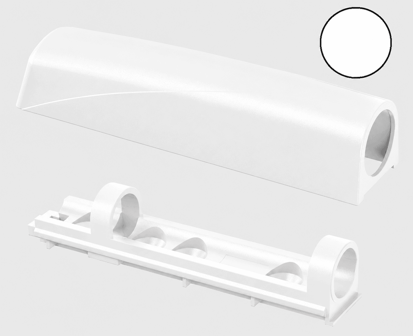 Корпус с планкой с кольцом для толкателя Cubo, белый